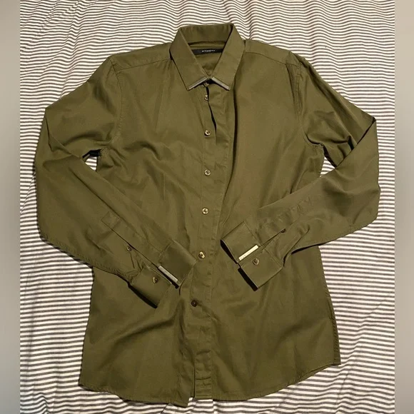 Givenchy Men’s Olive Green Dress Shirt with Metal Details - Picture 2 of 7
